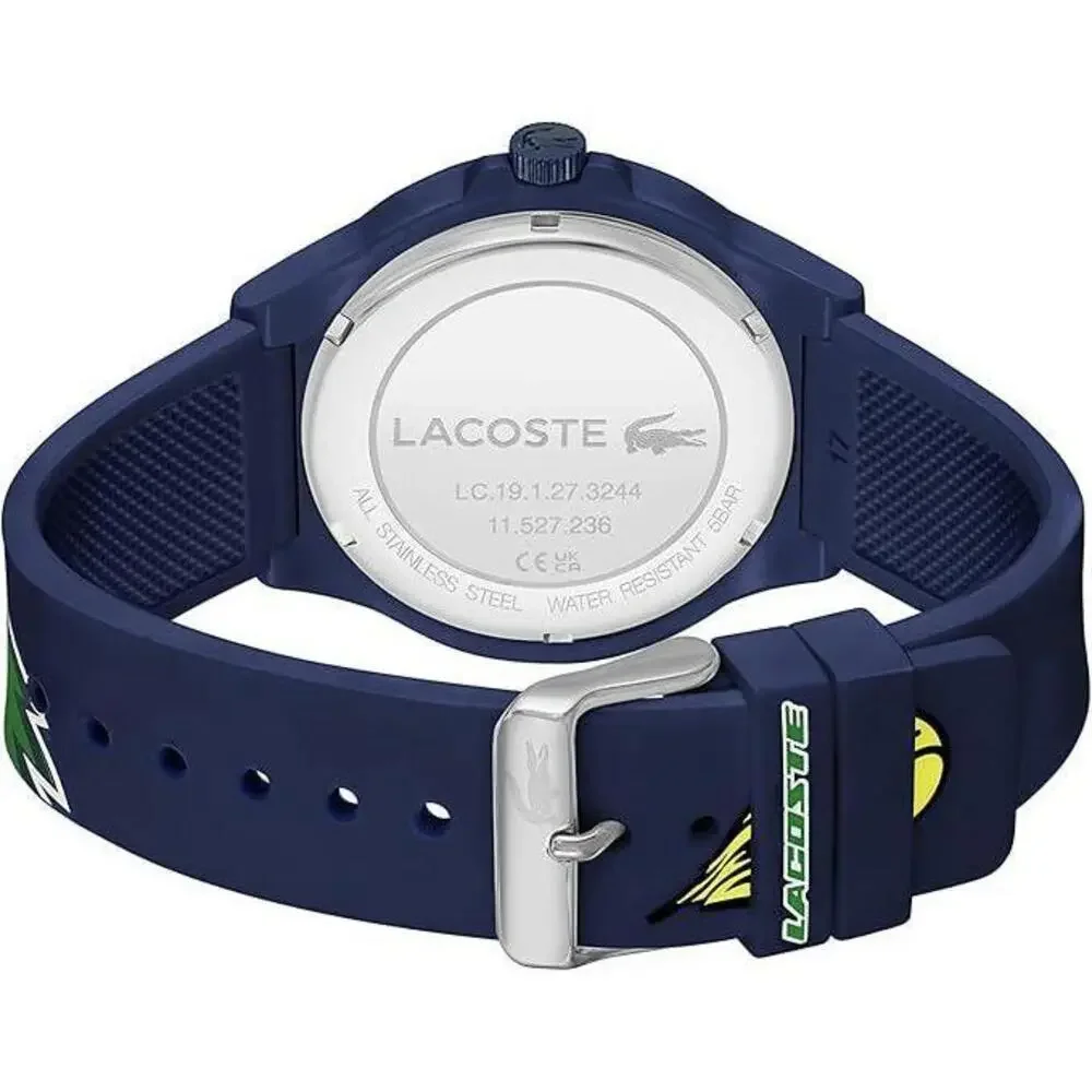 LACOSTE NEOCROC 2011231 GATOR BLUE AND GREEN STRAP MENS WATCH